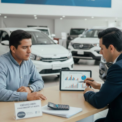 Compara credito automotriz para uber vs renta semanal en México. Calcula costos, riesgos y rentabilidad antes de financiar tu auto para plataforma.
