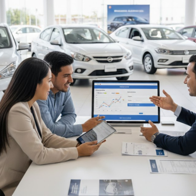 Aprende a comparar financiamiento automotriz en México usando simuladores oficiales. Revisa CAT, pagos totales, seguros y penalizaciones antes de firmar.
